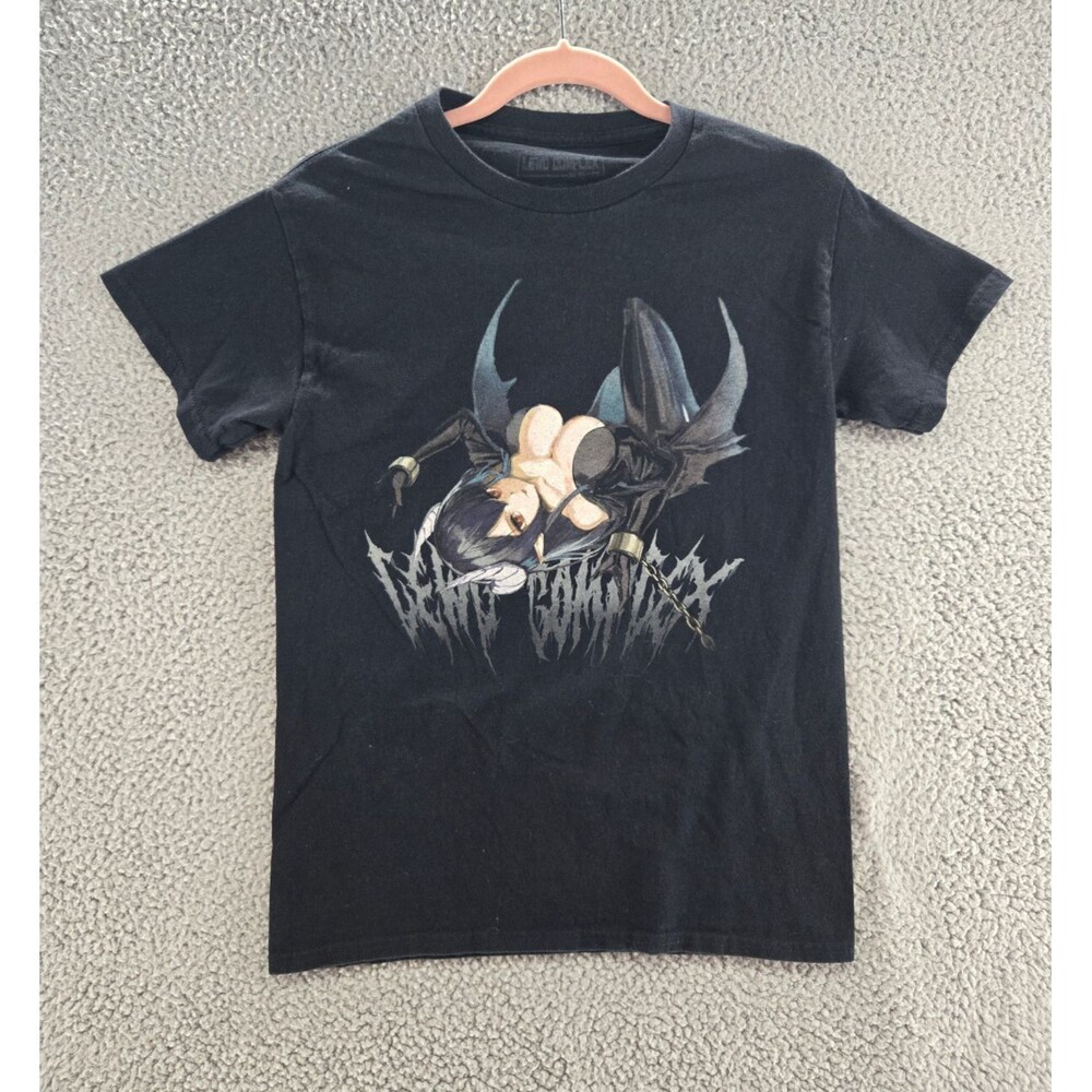 Lewd Complex Shirt Mens S Black Anime Demon Girl Graphic Print Metal Tee
